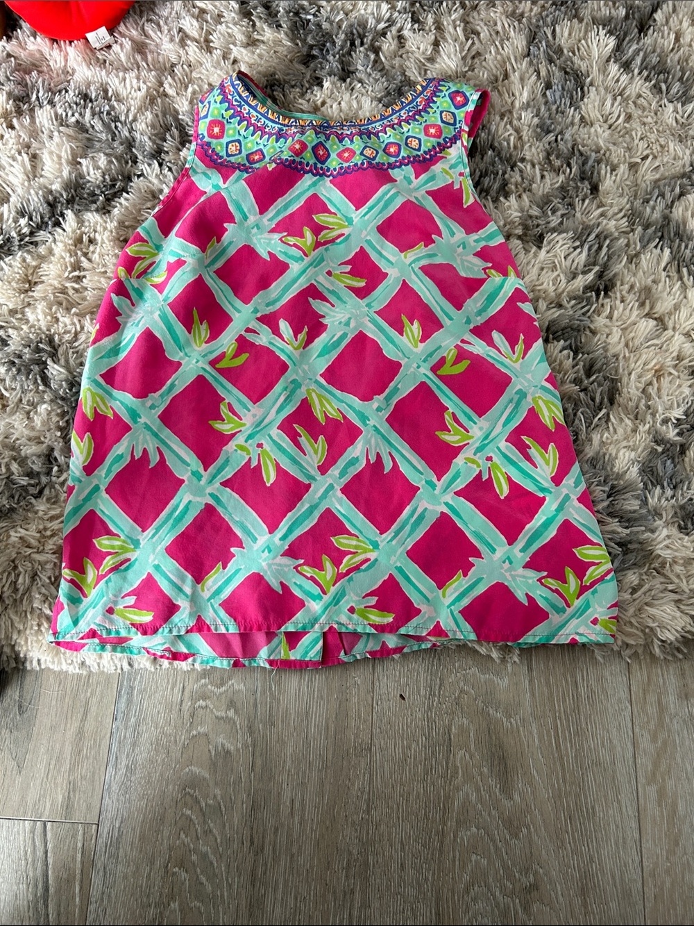 Lilly Pulitzer Sleeveless Pink & Aqua Printed Tank
